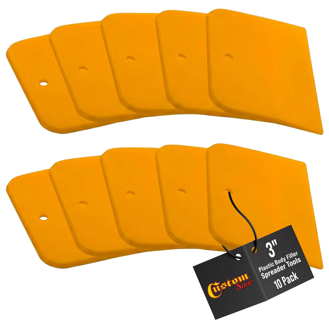3 Inch Plastic Body Filler Spreader Tools for Automotive Body Fillers (10 Pack), Putties, Glazes, Epoxy Resin, Caulk, Glues - Plastic Spreader