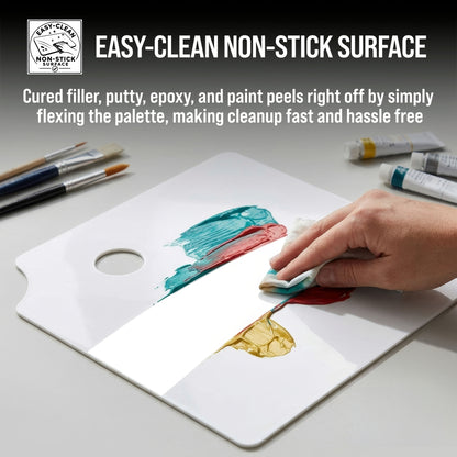 12 x 12 Inch Plastic Body Filler Mixing Palette (2 Pack) for Automotive Body Fillers, Putties, Glazes, Epoxy Resin, Fiberglass, Paint, Caulk, Glues &