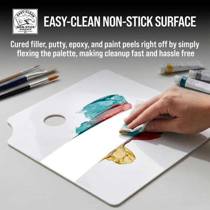 12 x 12 Inch Plastic Body Filler Mixing Palette (2 Pack) for Automotive Body Fillers, Putties, Glazes, Epoxy Resin, Fiberglass, Paint, Caulk, Glues & Acrylics