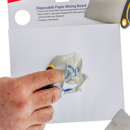 Multi-Layered Disposable Paper Body Filler Mixing Board (100 Sheets) - Automotive Body Filler Spreader Board, Clean Sheets for Mixing