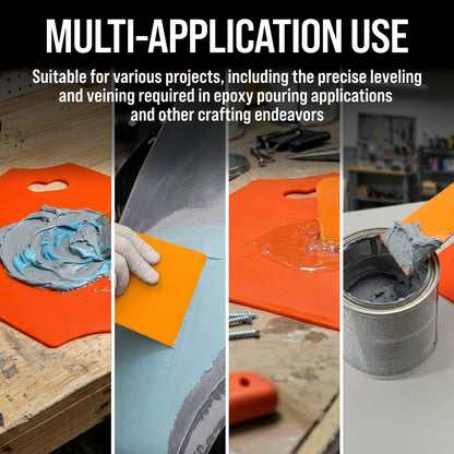 Body Filler Mixing Board with 4, 5, & 6 Inch Plastic Body Filler Spreader Tools for Automotive Body Fillers, Putties, Glazes, Epoxy Resin - Plastic