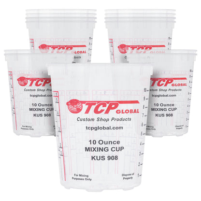 Paint Mixing Cups, 10-Ounce (12 Pack) - Plastic Measuring Cups for Liquids, Automotive Painting, Epoxy Resin, Acrylic Arts, Crafts