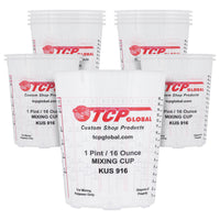 Paint Mixing Cups, 16-Ounce (12 Pack) - Plastic Measuring Cups for Liquids, Automotive Painting, Epoxy Resin, Acrylic Arts, Crafts
