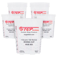 Paint Mixing Cups, 32-Ounce (12 Pack) - Plastic Measuring Cups for Liquids, Automotive Painting, Epoxy Resin, Acrylic Arts, Crafts