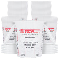 Paint Mixing Cups, 32-Ounce (36 Pack) - Plastic Measuring Cups for Liquids, Automotive Painting, Epoxy Resin, Acrylic Arts, Crafts