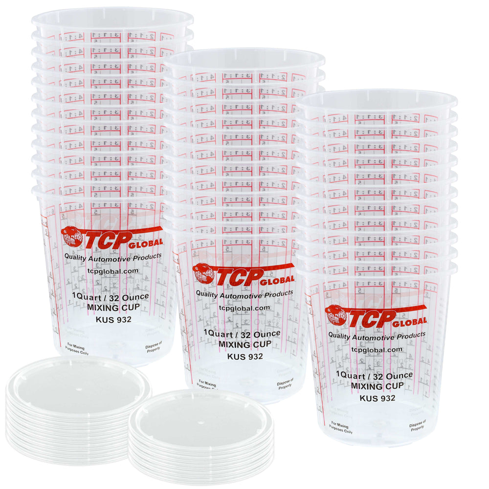 Custom Shop Pack of 12 Each 32 Ounce Paint Mix Cups with calibrated Mixing  ratios on Side of Cup