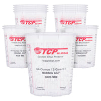 Paint Mixing Cups, 64-Ounce (12 Pack) - Plastic Measuring Cups for Liquids, Automotive Painting, Epoxy Resin, Acrylic Arts, Crafts