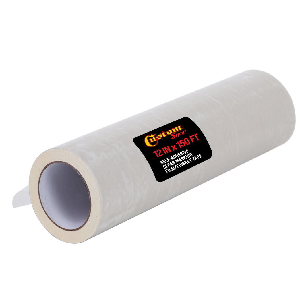 12" x 150' Frisket Masking Film Roll - Self-Adhesive Semi-Transparent Medium-Tack for Artists, Airbrush Graphics, Automotive Painting, Stencil