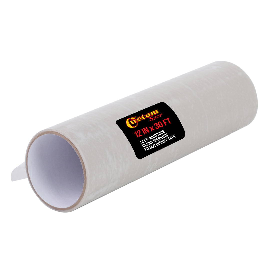 12" x 30' Frisket Masking Film Roll - Self-Adhesive Semi-Transparent Medium-Tack for Artists, Airbrush Graphics, Automotive Painting, Stencil Making