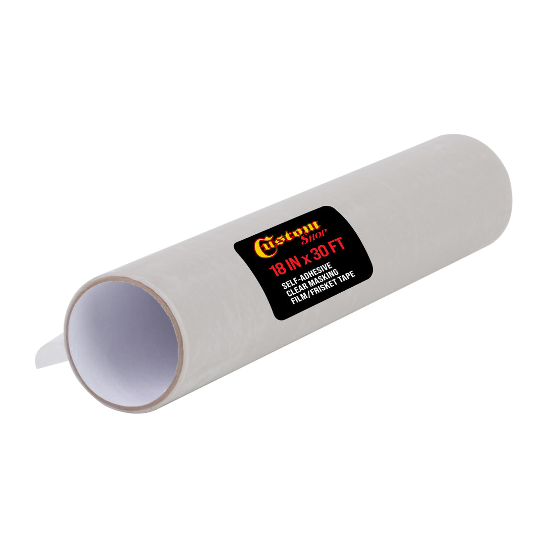 18" x 30' Frisket Masking Film Roll - Self-Adhesive Semi-Transparent Medium-Tack for Artists, Airbrush Graphics, Automotive Painting, Stencil Making