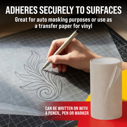6" x 30' Frisket Masking Film Roll - Self-Adhesive Semi-Transparent Medium-Tack for Artists, Airbrush Graphics, Automotive Painting, Stencil Making
