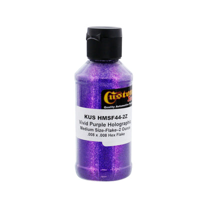 Vivid Purple - Holographic Medium Flake (HMSF) .008 x .008 Hex, 2 oz. Bottle