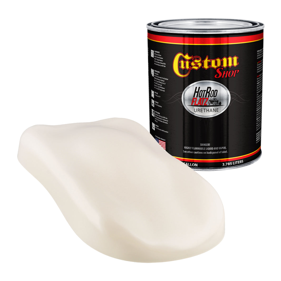 Wimbledon White - Hot Rod Flatz Flat Matte Satin Urethane Auto Paint - Paint Gallon Only Coating, 4:1