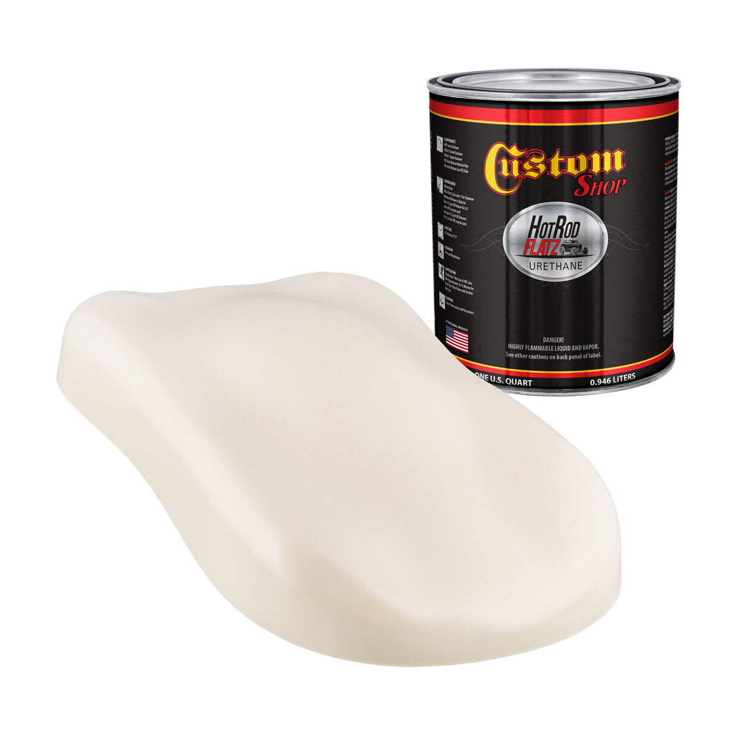 Wimbledon White - Hot Rod Flatz Flat Matte Satin Urethane Auto Paint - Paint Quart Only Coating, 4:1