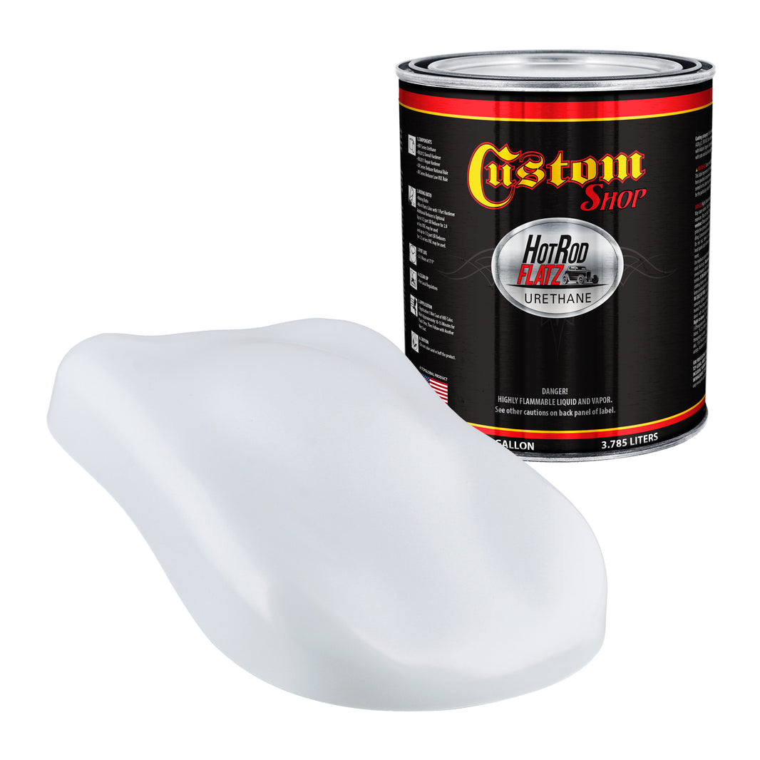Winter White - Hot Rod Flatz Flat Matte Satin Urethane Auto Paint - Paint Gallon Only Coating, 4:1 Mix