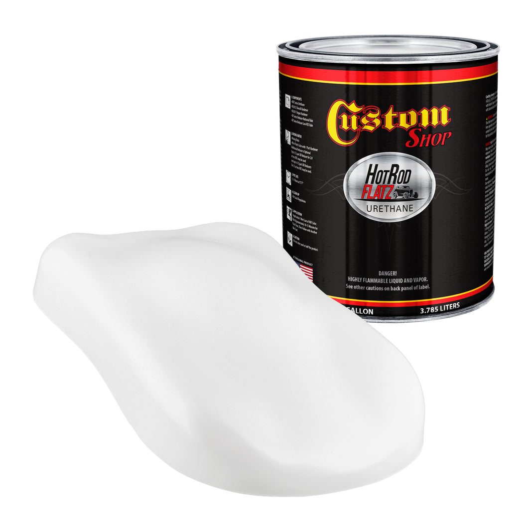 Linen White - Hot Rod Flatz Flat Matte Satin Urethane Auto Paint - Paint Gallon Only Coating, 4:1 Mix