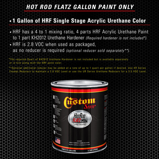 Linen White - Hot Rod Flatz Flat Matte Satin Urethane Auto Paint - Paint Gallon Only - Professional Low Sheen Automotive, Car Truck Coating, 4:1 Mix Ratio