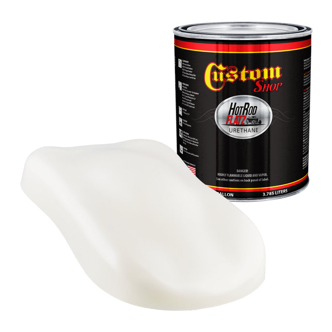 Ermine White - Hot Rod Flatz Flat Matte Satin Urethane Auto Paint - Paint Gallon Only Coating, 4:1 Mix