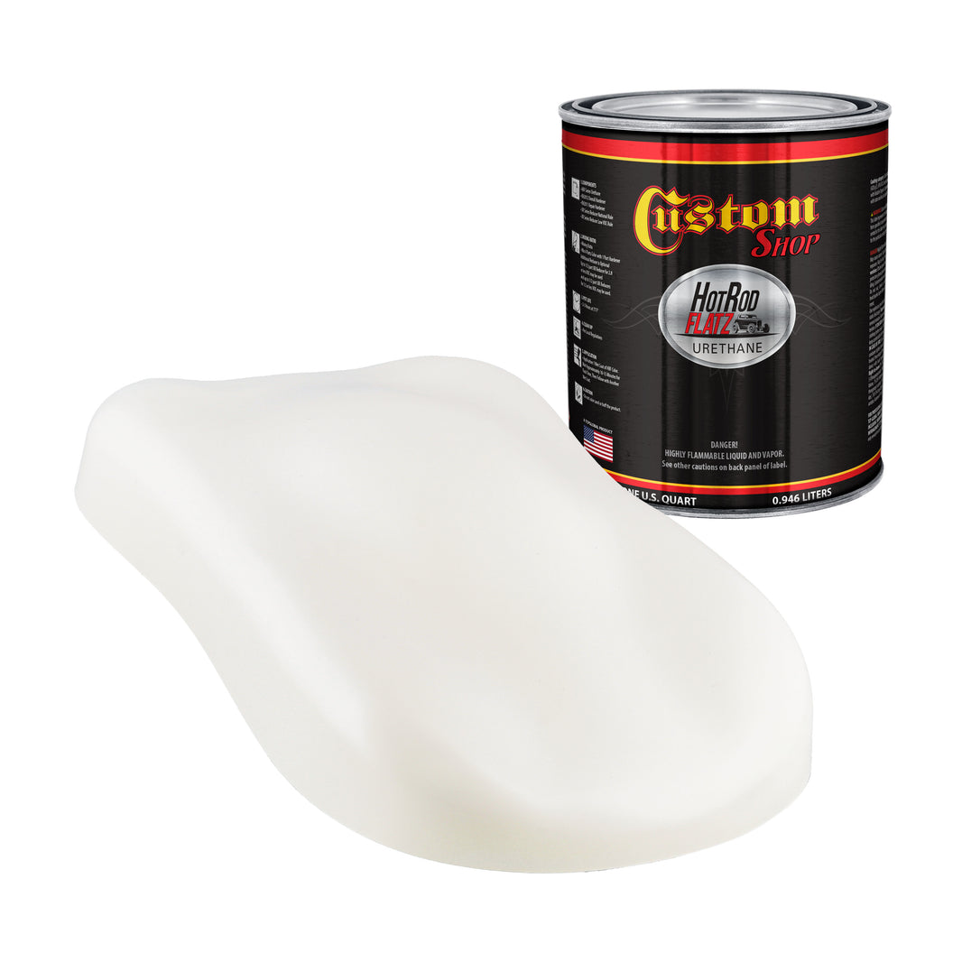 Ermine White - Hot Rod Flatz Flat Matte Satin Urethane Auto Paint - Paint Quart Only Coating, 4:1 Mix