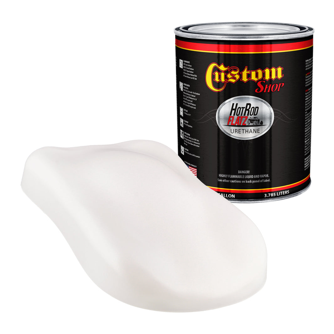 Pure White - Hot Rod Flatz Flat Matte Satin Urethane Auto Paint - Paint Gallon Only Coating, 4:1 Mix