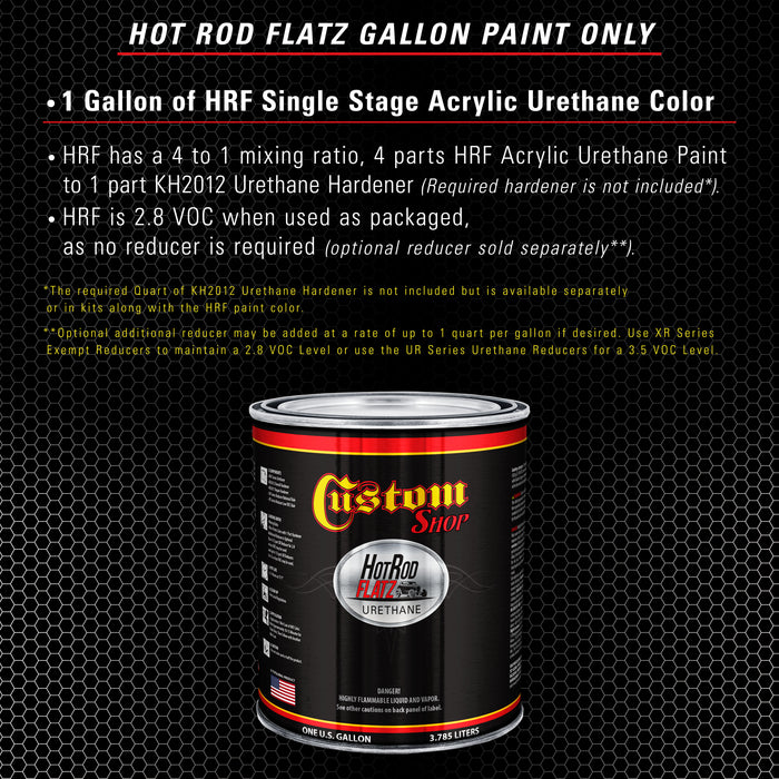 Pure White - Hot Rod Flatz Flat Matte Satin Urethane Auto Paint - Paint Gallon Only - Professional Low Sheen Automotive, Car Truck Coating, 4:1 Mix Ratio