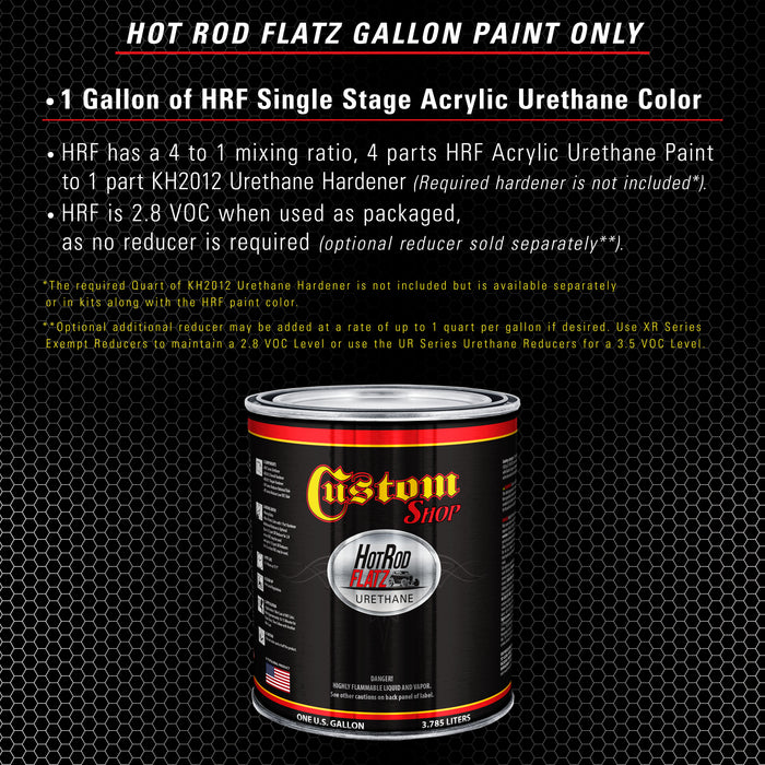 Pure White - Hot Rod Flatz Flat Matte Satin Urethane Auto Paint - Paint Gallon Only - Professional Low Sheen Automotive, Car Truck Coating, 4:1 Mix Ratio