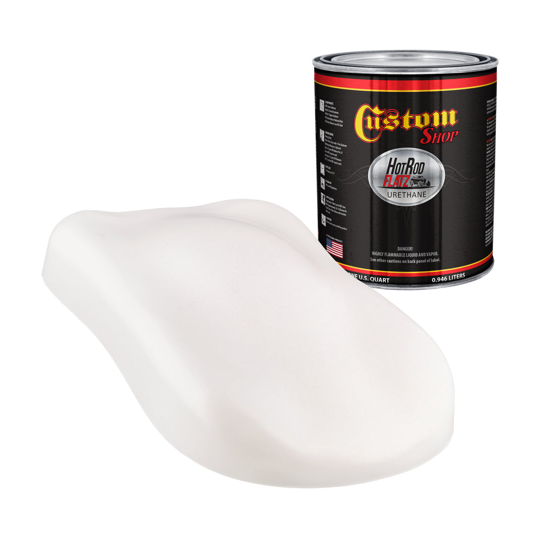Pure White - Hot Rod Flatz Flat Matte Satin Urethane Auto Paint - Paint Quart Only Coating, 4:1 Mix