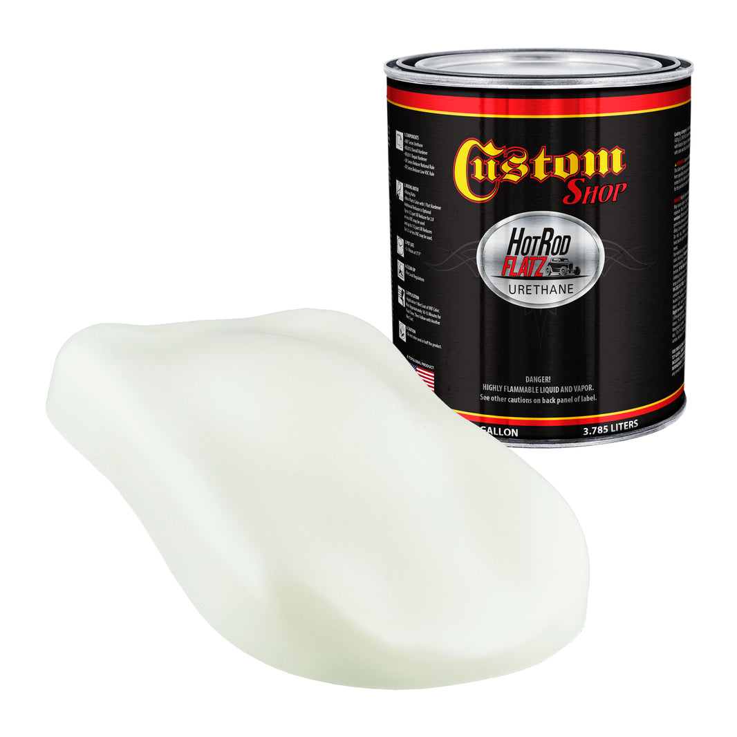 Grand Prix White - Hot Rod Flatz Flat Matte Satin Urethane Auto Paint - Paint Gallon Only Coating, 4:1