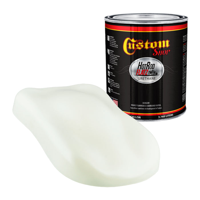 Grand Prix White - Hot Rod Flatz Flat Matte Satin Urethane Auto Paint - Paint Gallon Only - Professional Low Sheen Automotive, Car Truck Coating, 4:1 Mix Ratio