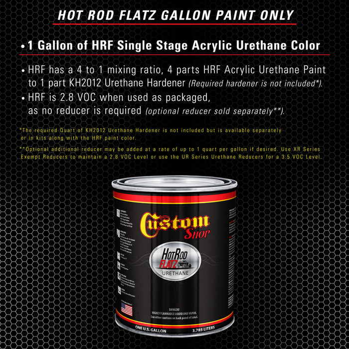 Grand Prix White - Hot Rod Flatz Flat Matte Satin Urethane Auto Paint - Paint Gallon Only - Professional Low Sheen Automotive, Car Truck Coating, 4:1 Mix Ratio