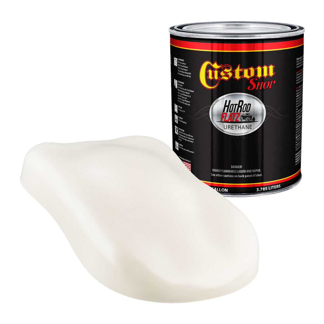 Spinnaker White - Hot Rod Flatz Flat Matte Satin Urethane Auto Paint - Paint Gallon Only Coating, 4:1