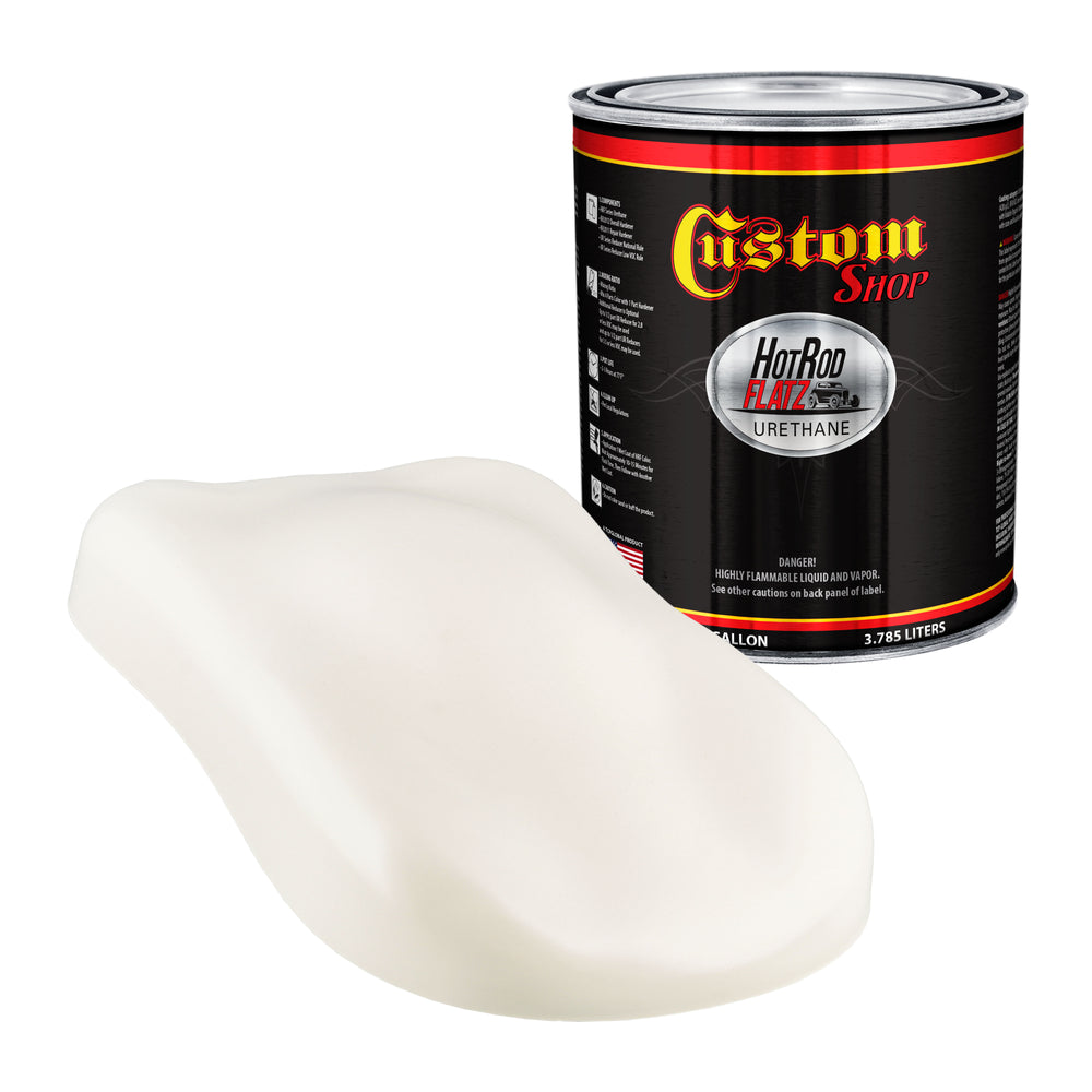 Spinnaker White - Hot Rod Flatz Flat Matte Satin Urethane Auto Paint - Paint Gallon Only - Professional Low Sheen Automotive, Car Truck Coating, 4:1 Mix Ratio