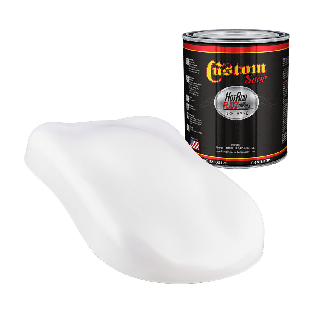 Performance Bright White - Hot Rod Flatz Flat Matte Satin Urethane Auto Paint - Paint Quart Only