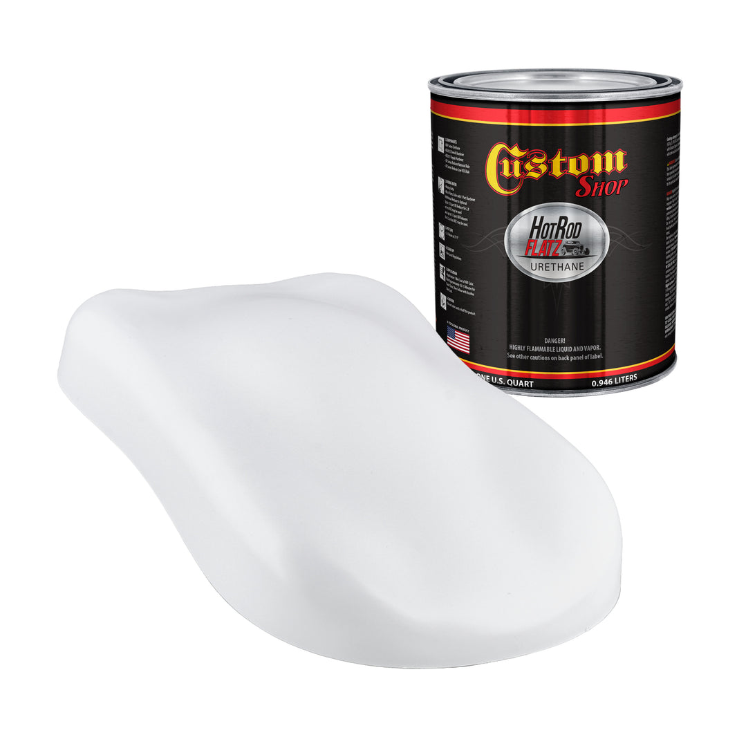 Fleet White - Hot Rod Flatz Flat Matte Satin Urethane Auto Paint - Paint Quart Only Coating, 4:1 Mix