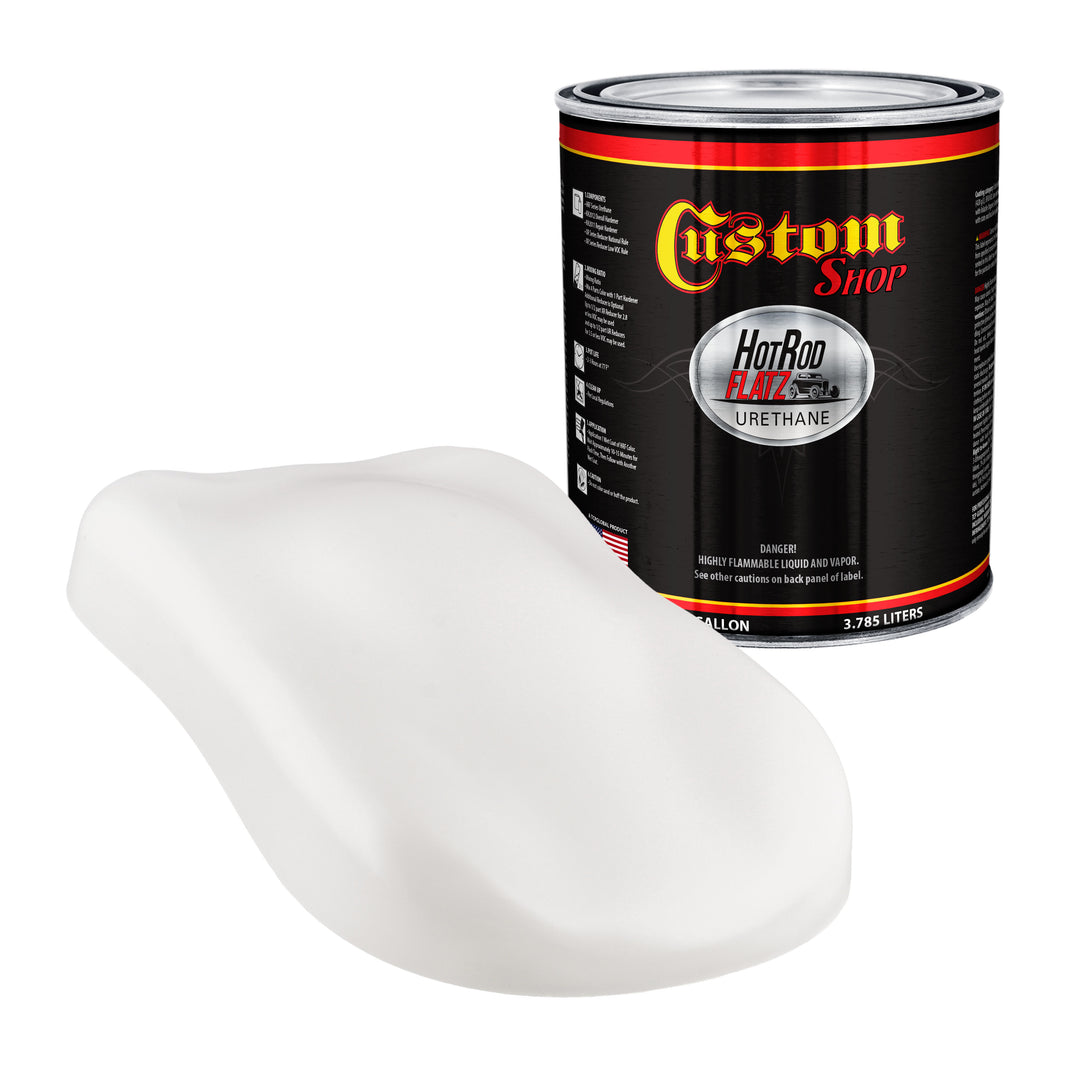 Cameo White - Hot Rod Flatz Flat Matte Satin Urethane Auto Paint - Paint Gallon Only Coating, 4:1 Mix