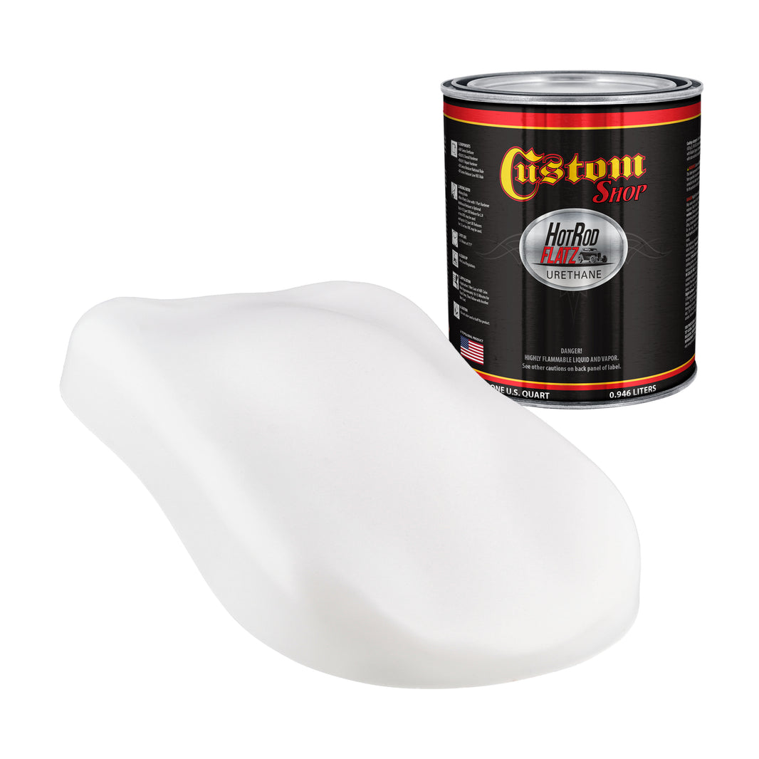 Wispy White - Hot Rod Flatz Flat Matte Satin Urethane Auto Paint - Paint Quart Only Coating, 4:1 Mix