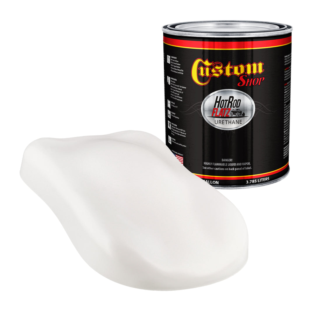 Oxford White - Hot Rod Flatz Flat Matte Satin Urethane Auto Paint - Paint Gallon Only Coating, 4:1 Mix