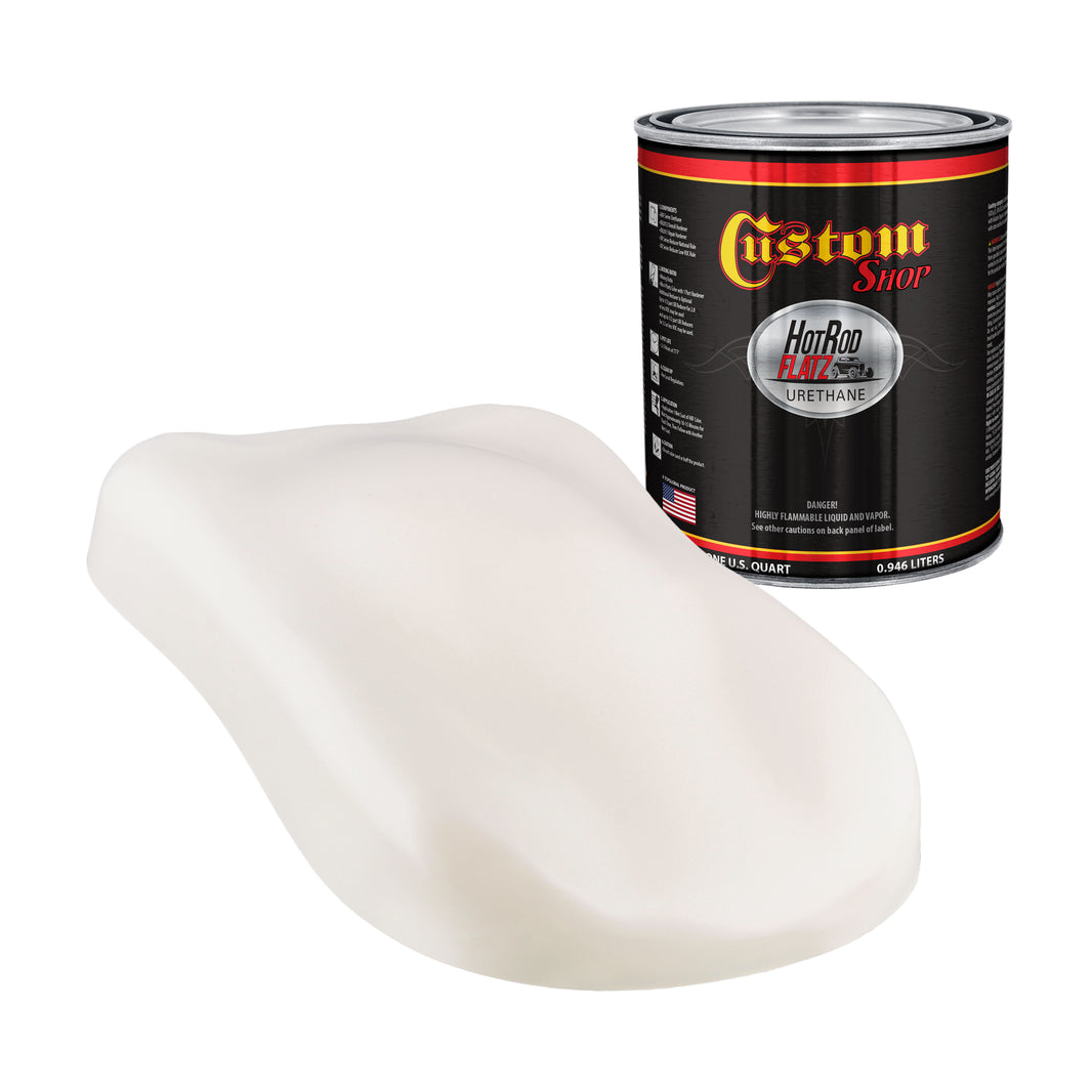 Olympic White - Hot Rod Flatz Flat Matte Satin Urethane Auto Paint - Paint Quart Only Coating, 4:1 Mix