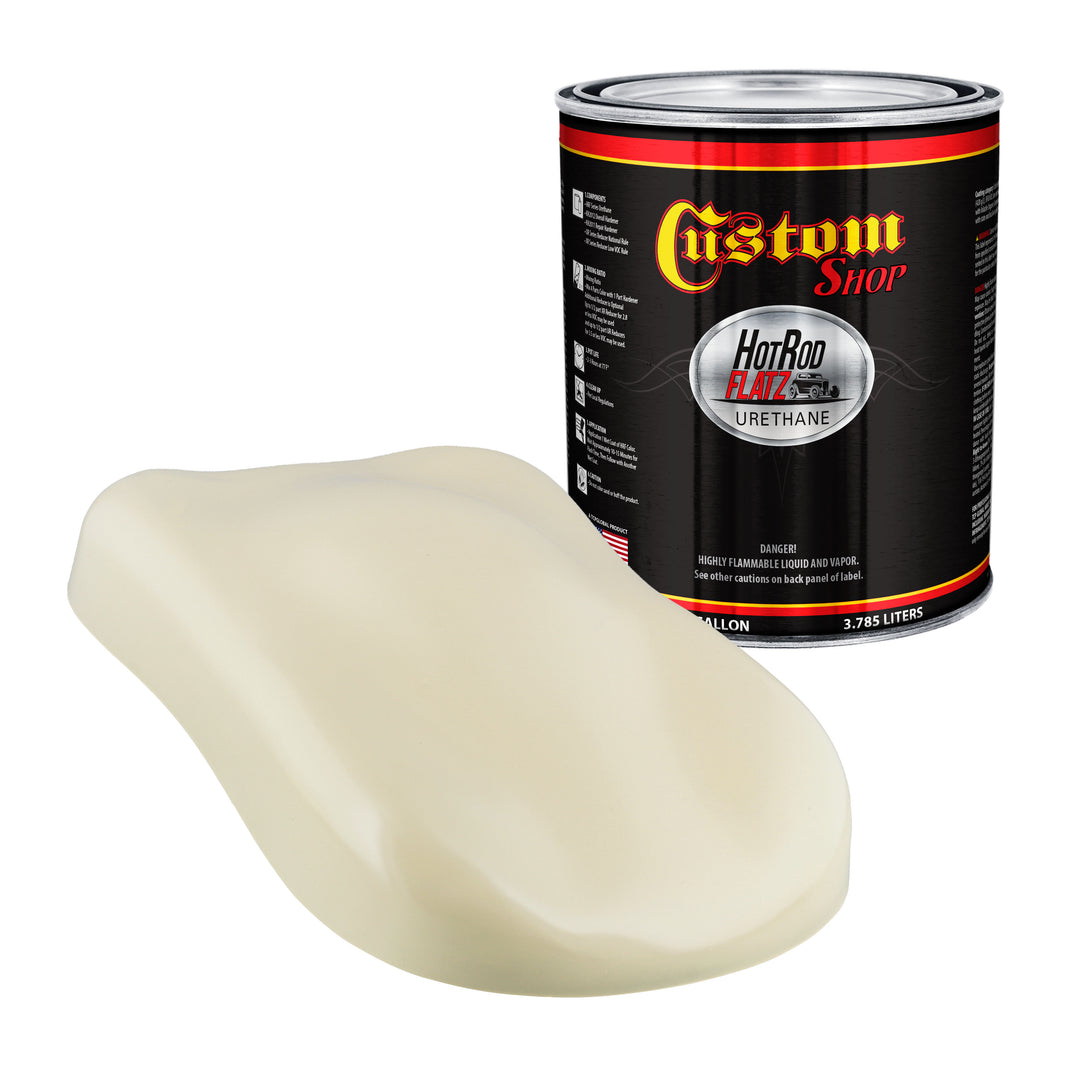 Ivory - Hot Rod Flatz Flat Matte Satin Urethane Auto Paint - Paint Gallon Only Coating, 4:1 Mix Ratio