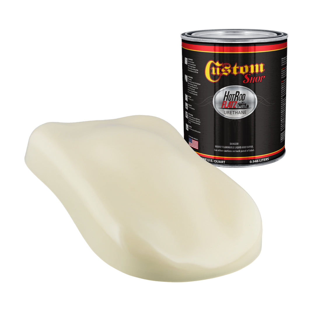 Ivory - Hot Rod Flatz Flat Matte Satin Urethane Auto Paint - Paint Quart Only Coating, 4:1 Mix Ratio