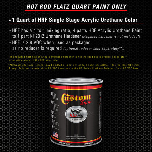 Dove Gray - Hot Rod Flatz Flat Matte Satin Urethane Auto Paint - Paint Quart Only - Professional Low Sheen Automotive, Car Truck Coating, 4:1 Mix Ratio