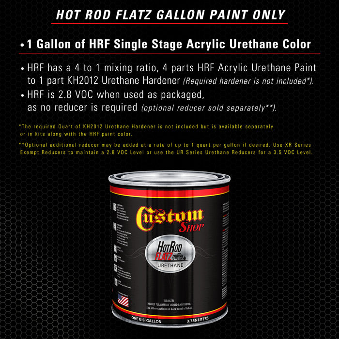 Machinery Gray - Hot Rod Flatz Flat Matte Satin Urethane Auto Paint - Paint Gallon Only - Professional Low Sheen Automotive, Car Truck Coating, 4:1 Mix Ratio