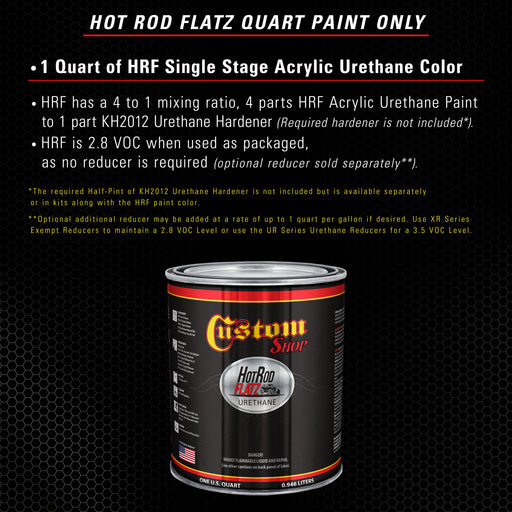 Machinery Gray - Hot Rod Flatz Flat Matte Satin Urethane Auto Paint - Paint Quart Only - Professional Low Sheen Automotive, Car Truck Coating, 4:1 Mix Ratio