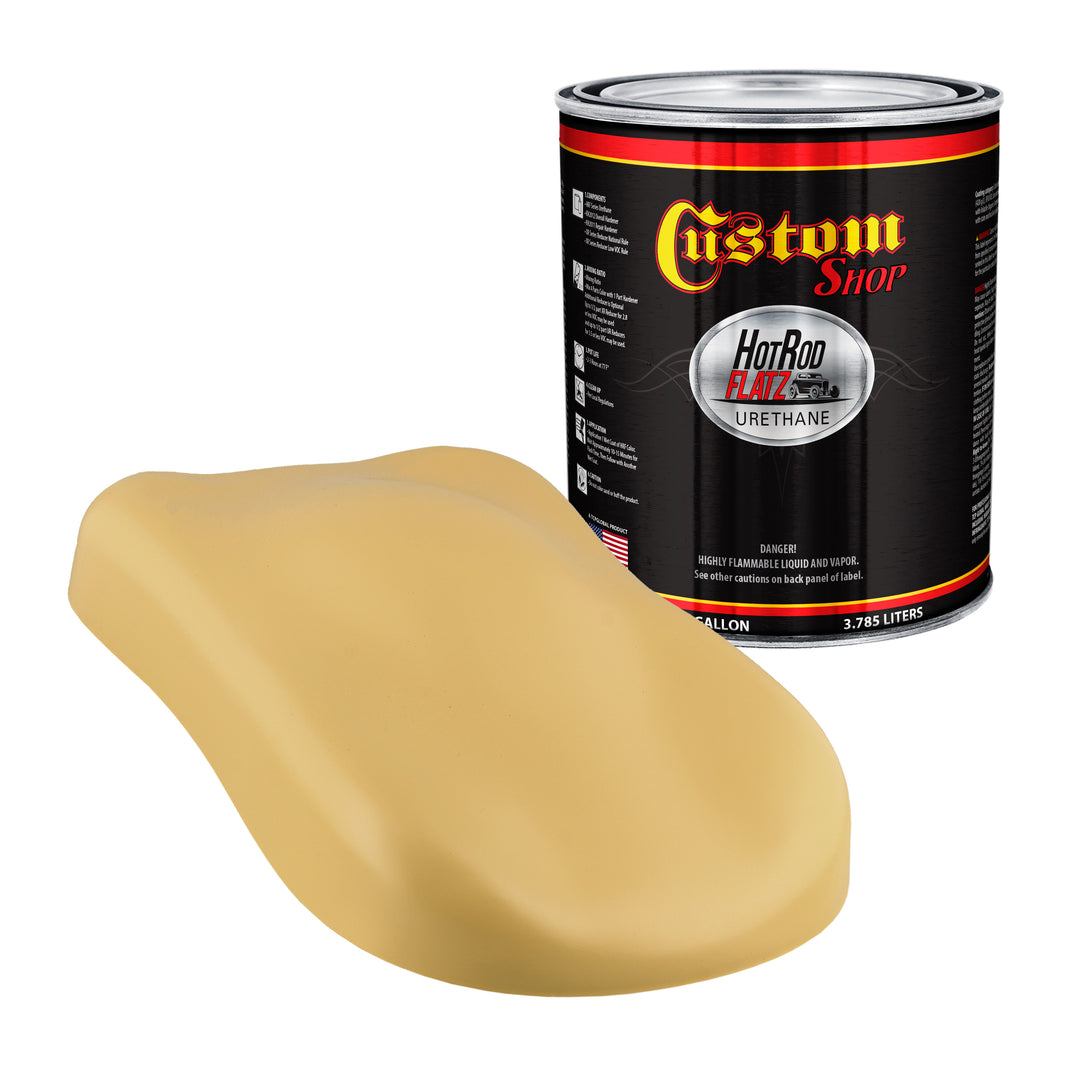 Buckskin Tan - Hot Rod Flatz Flat Matte Satin Urethane Auto Paint - Paint Gallon Only Coating, 4:1 Mix