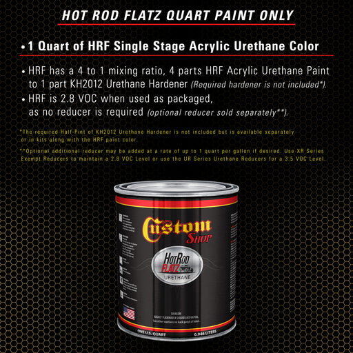 Buckskin Tan - Hot Rod Flatz Flat Matte Satin Urethane Auto Paint - Paint Quart Only - Professional Low Sheen Automotive, Car Truck Coating, 4:1 Mix Ratio