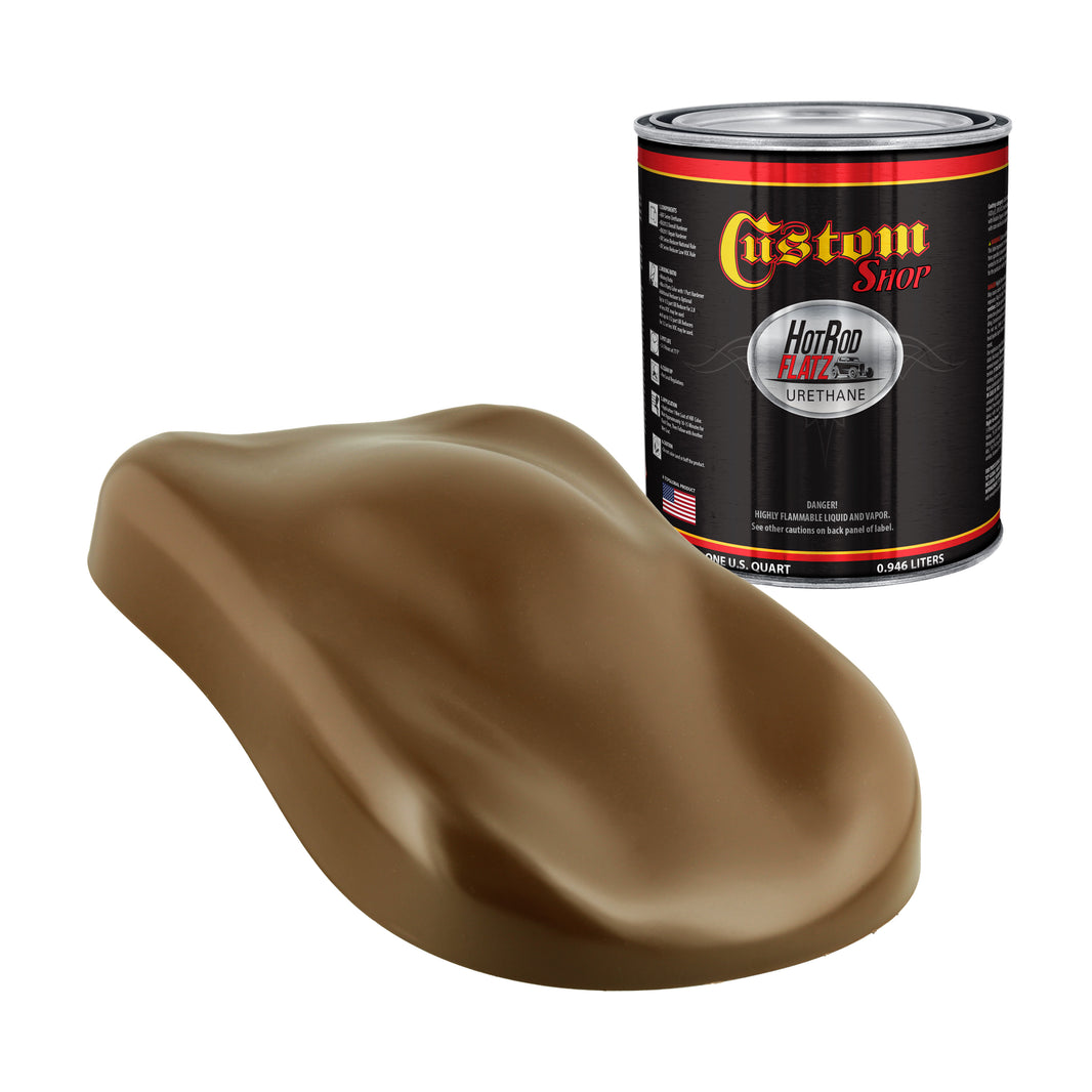 Dakota Brown - Hot Rod Flatz Flat Matte Satin Urethane Auto Paint - Paint Quart Only Coating, 4:1 Mix