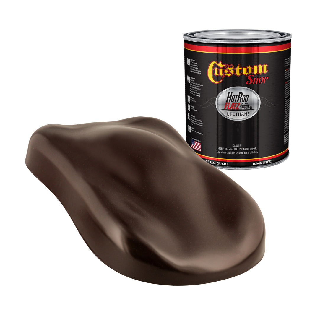 Dark Brown - Hot Rod Flatz Flat Matte Satin Urethane Auto Paint - Paint Quart Only Coating, 4:1 Mix