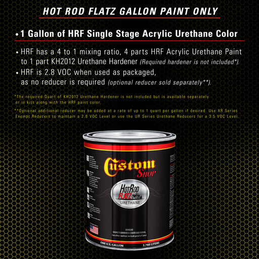 Daytona Yellow - Hot Rod Flatz Flat Matte Satin Urethane Auto Paint - Paint Gallon Only - Professional Low Sheen Automotive, Car Truck Coating, 4:1 Mix Ratio