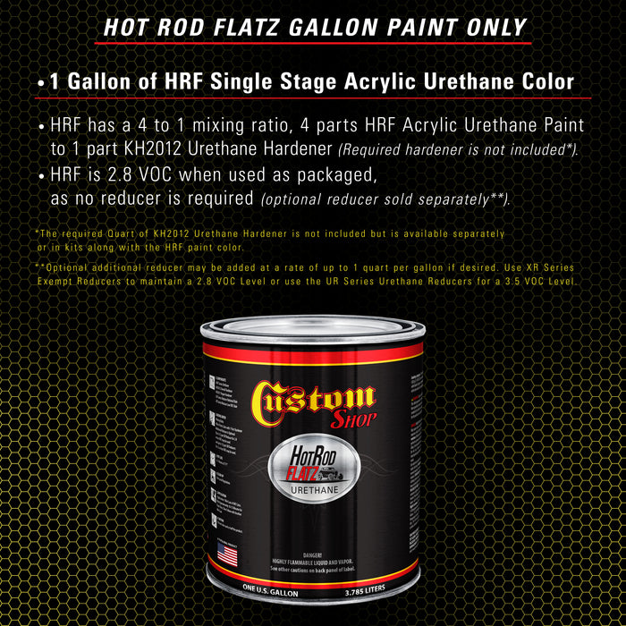 Daytona Yellow - Hot Rod Flatz Flat Matte Satin Urethane Auto Paint - Paint Gallon Only - Professional Low Sheen Automotive, Car Truck Coating, 4:1 Mix Ratio