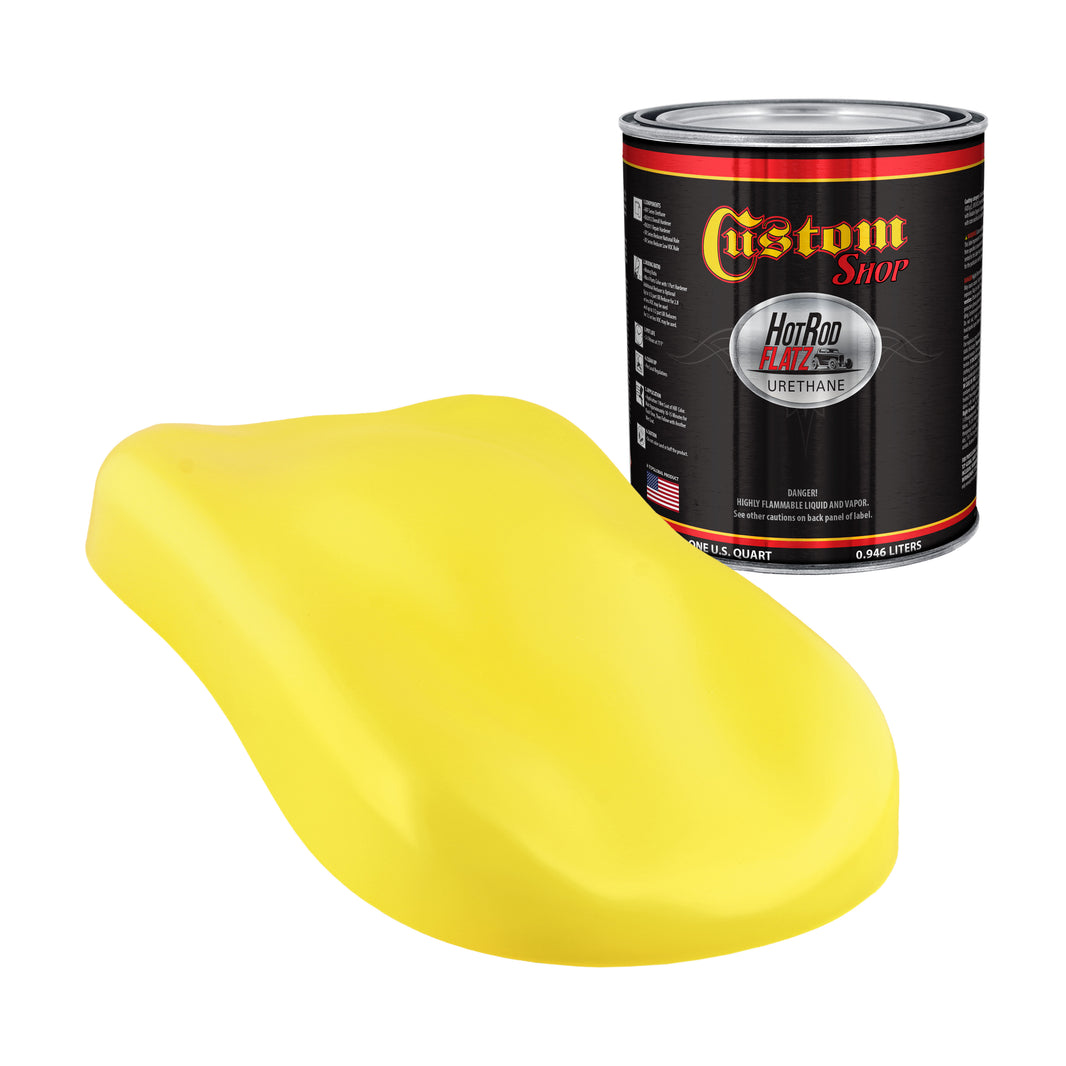 Daytona Yellow - Hot Rod Flatz Flat Matte Satin Urethane Auto Paint - Paint Quart Only Coating, 4:1